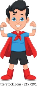cute boy in superhero costume