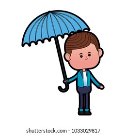Cute boy with umbrella