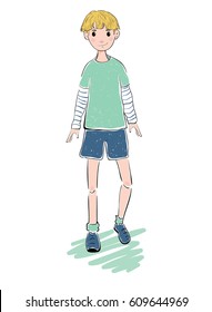 Cute boy vector illustration
spring colors/ cartoon style, drawing