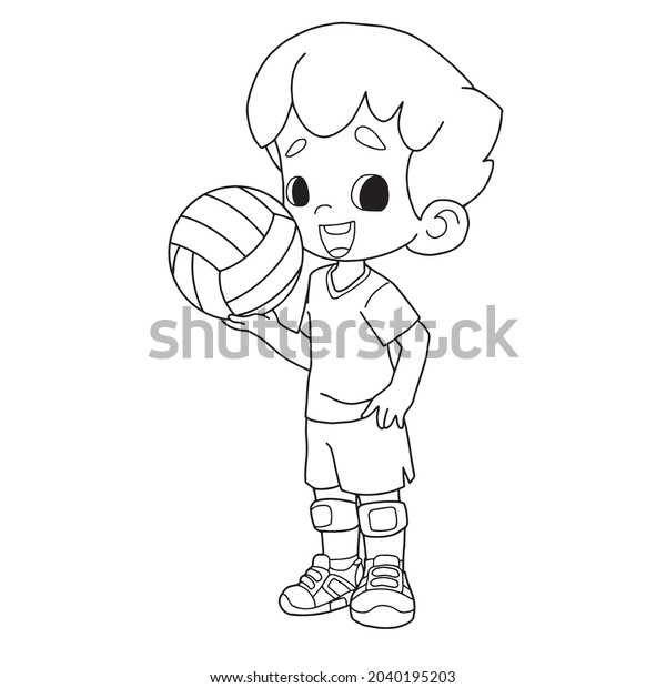 Cute Boy Volleyball Player Uniform Illustration Stock Vector (Royalty ...