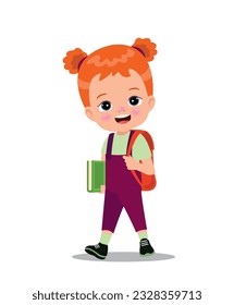 chico lindo caminando a la escuela