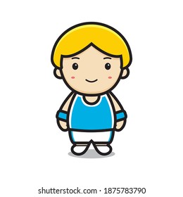 cute boy wear basketball costume. design isolated on white background.