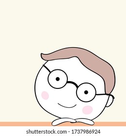 cute boy wear  glasses   vector  cartoon design for art and print  vector eps.10