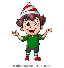 Cute boy wearing costume clown