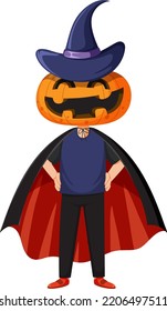 Cute Boy Wearing Dracula Outfit For Halloween Illustration