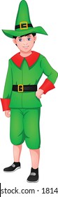 cute boy wearing elf costume