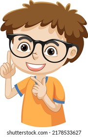 Cute boy wearing glasses illustration
