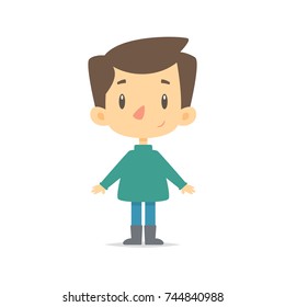 Cute boy wearing sweater vector
