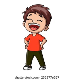 Cute boy were laughing happily