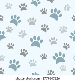 Cute boyish paw prints on seamless pattern.
Good for textile print, wallpaper, wrapping paper, print on gifts.