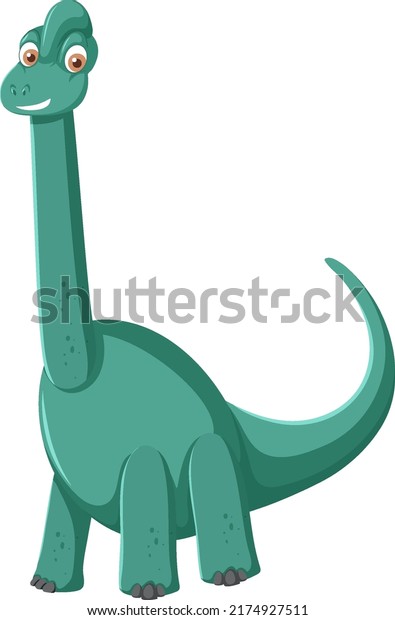 Cute\
Brachiosaurus Dinosaur Cartoon\
illustration