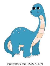 Dinossauro braquiossauro bonito isolado em um fundo branco