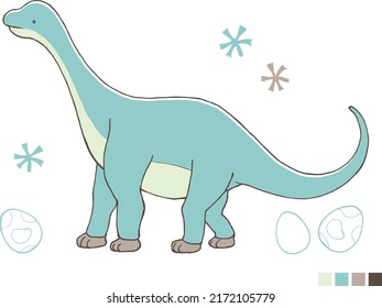 Cute Brachiosaurus Illustration In A Stuffed Animal Style