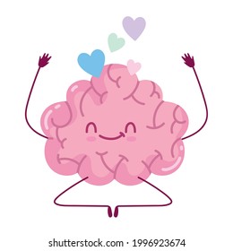 cute brain adorable isolated style