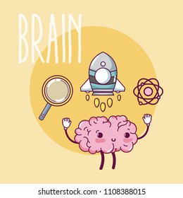 Cute brain cartoon
