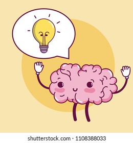 Cute brain cartoon