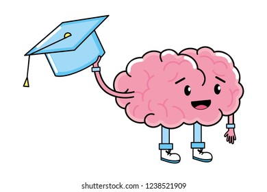 cute brain cartoon