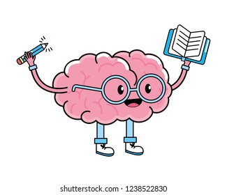 Cute Brain Cartoon Stock Vector (Royalty Free) 1238522830 | Shutterstock