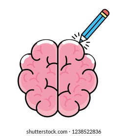 cute brain cartoon