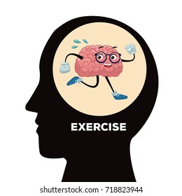 Cute brain cartoon