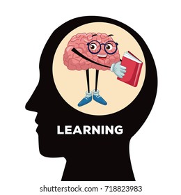 Cute brain cartoon