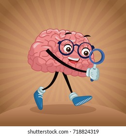 Cute brain cartoon