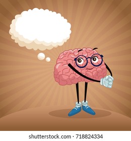 Cute brain cartoon