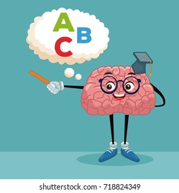 Cute brain cartoon