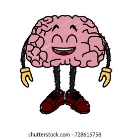 Cute brain cartoon