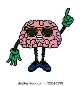 Cute brain cartoon