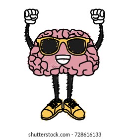 Cute brain cartoon