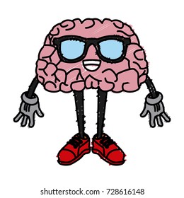Cute brain cartoon