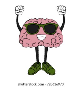 Cute brain cartoon
