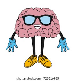 Cute brain cartoon