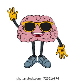 Cute brain cartoon