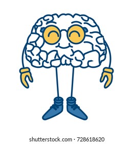 Cute brain cartoon