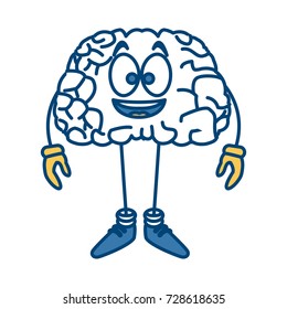 Cute brain cartoon