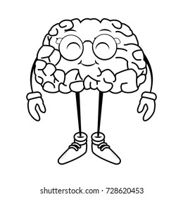Cute brain cartoon