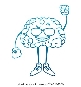 Cute brain cartoon