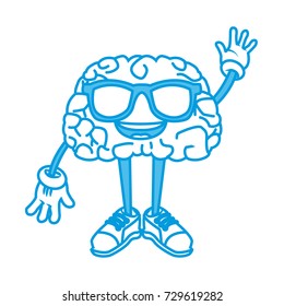 Cute brain cartoon