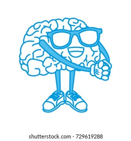 Cute brain cartoon