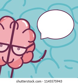 Cute brain cartoon card