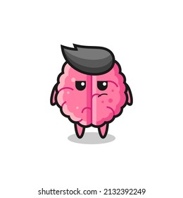 cute brain character with suspicious expression , cute style design for t shirt, sticker, logo element