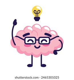 cute brain creative comic cartoon