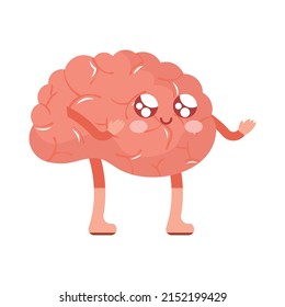 cute brain design over white