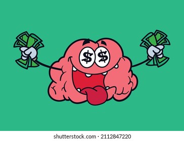 Diseño de arte de vectores de dinero cerebral 