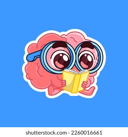 libro de lectura de cerebro lindo con anteojos