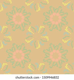 Cute branches elegant seamless floral motif pattern, stylized flowers organic print, vector ornate background. Retro floral stylized organic seamless fabric print vector with flowers, twigs.