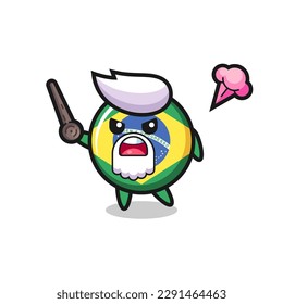 cute brazil flag badge grandpa is getting angry , cute style design for t shirt, sticker, logo element
