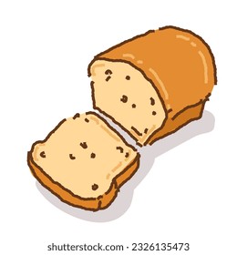 caricatura de panadería de pan lindo pintura de diseño plano